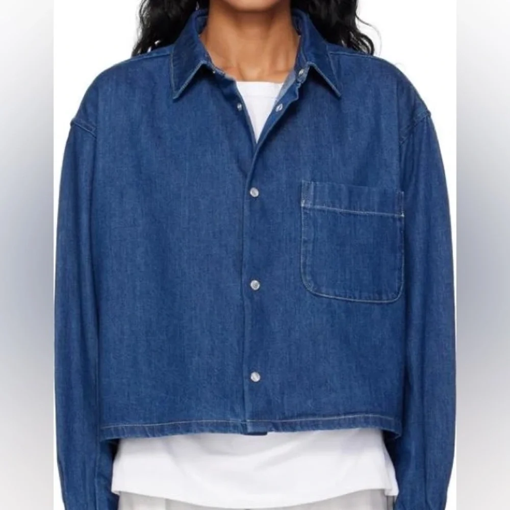 APC Samantha Denim Jacket/Shirt in Washed Indigo - Picture 7 of 11